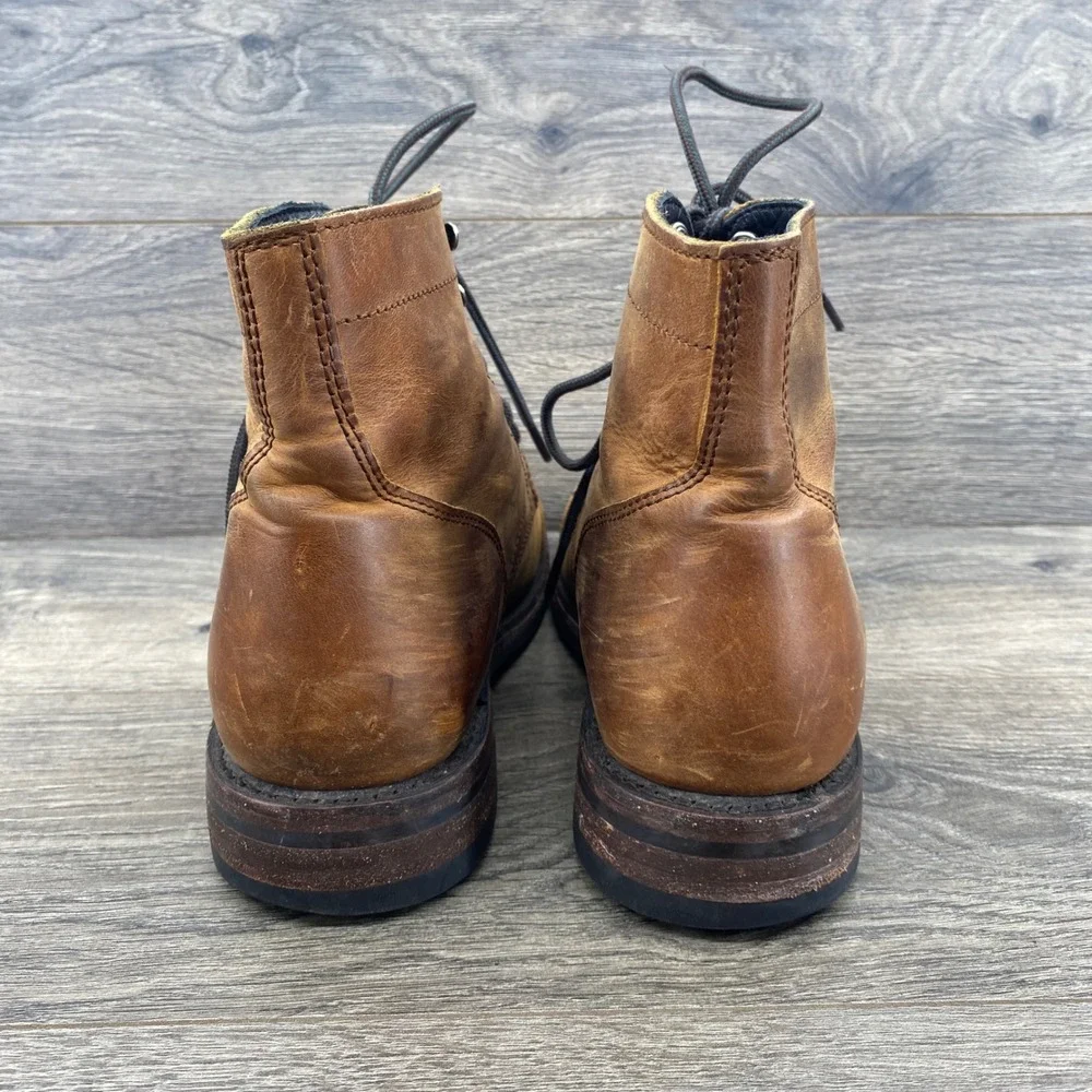 Thursday Boot Co Captain Boots Men Size 8 Brown Leather Cap Toe Lace Up Heritage